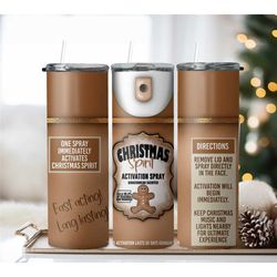 Christmas Cheer Spray Can Gingerbread Tumbler,Xmas Festive Holiday Vibes Gift,Be Gone Travel Mug,Christmas Gift,Skinny T