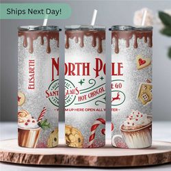 Northpole Tumbler Christmas Gift for Family - Merry Christmas Tumbler Gift On Christmas Santa Claus Tumbler with Lid - N