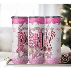 Dreaming of a Pink Christmas Tree Cake Drip Tumbler,Xmas Holiday Vibes Travel Coffee Mug,Christmas Gift For Her,Skinny T
