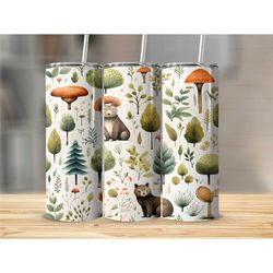 Cute Animal 20 Oz Straight Skinny Tumbler, Fox Tumbler Personalized, Fox Tumbler with Straw, Fox Gifts for Women, Cute T
