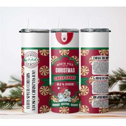 Christmas Cheer Spray Can Tumbler,Xmas Festive Holiday Vibes Gift,Be Gone Travel Coffee Mug,Christmas Gift,Skinny Tumble