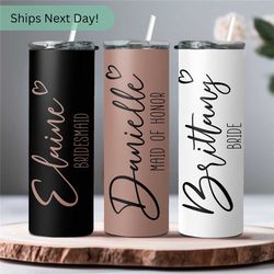 Maid Of Honor Tumbler With Name Personalized Gift For Maid Of Honor - Custom Tumbler 20oz For Wedding Souvenir - Cute Ae