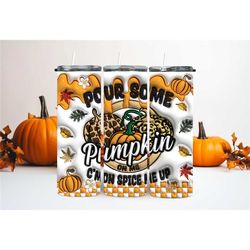 Pumpkin Spice Pour Some Sugar On Me Frosting Drip Inflated Tumbler,Fall Vibes Funny Quote Travel Coffee Mug,Skinny Tumbl