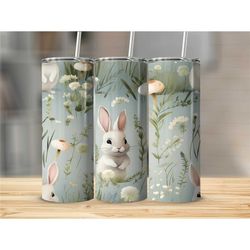Cute Animal 20oz Straight Skinny Tumbler, Personalized Cute Bear Tumbler with Name, Cute Forest Animal Tumbler Gift for