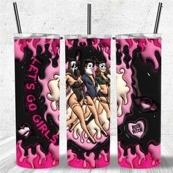 Lets Go Girls Sexy Pinup Horror Inflated Halloween Tumbler,Spooky Vibes Drip Travel Coffee Mug,Birthday Gift, Skinny Tum