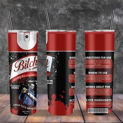 Bitch Be Gone Horror Michael Myers Halloween Spray Can Tumbler,Spooky Vibe Scary Movie Character Travel Mug,Skinny Tumbl