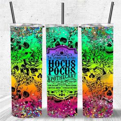 Hocus Pocus Witch Apothecary Rainbow Halloween Tumbler,Glitter Wiccan Witchcraft Travel Coffee Mug,Spooky Skinny Tumbler
