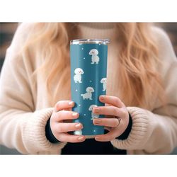 Cute Dog Tumbler with Straw, Dog Lover Gift for Women, Personalized Dog Tumbler with Name, Cute Puppy Tumbler Gift for D