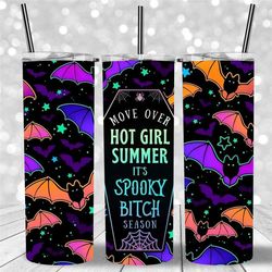 Spooky Bitch Season Neon Halloween Tumbler,Coffin Spooky Vibes Travel Coffee Mug,Fall Birthday Gift,Trendy Skinny Tumble
