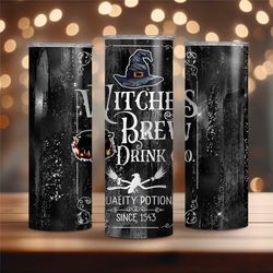 Witch Halloween Tumbler,Witches Brew Potions Travel Coffee Mug,Fall Wiccan Witchcraft Sublimation Cup, Trendy Skinny Tum