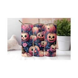 Pumpkin Patch Halloween Tumbler | Spooky Season Water Bottle | Fall Pumpkin Skinny Tumbler Gift for Her | Spooky Season