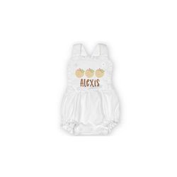 Peaches with Name | Birthday Outfit | Summer Spring Gift | Peach Themed Clothes | Personalized Custom Name | Embroidery