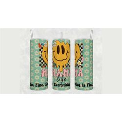 Hippie Mama Tumbler | Retro Mama Water Bottle | 20oz Mama Life Drinkware Birthday Gift | Gift for Her | Gift for Mom