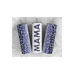 Mama Purple Leopard Tumbler | Mama Glitter Water Bottle | Purple Leopard Drinkware Birthday Gift | Gift for Her | Mother