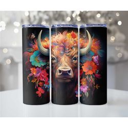 Buffalo themed insulated 20oz tall skinny metal tumblers for hot or cold drinks - Handmade sublimation tumblers - Gift i