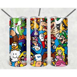 Super Mario Party Tumbler Cup, Stainless Steel Video Game Tumbler, Mario Party Characters, Super Mario Birthday Gift, Co