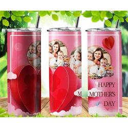 mother's day photo personalized 20 oz skinny tumbler