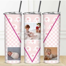 Custom Your Photo Baby Girl Text Tumbler Add Your Own Photo Text Personalised Gift Water Bottle Gift Memorial Tumbler Yo