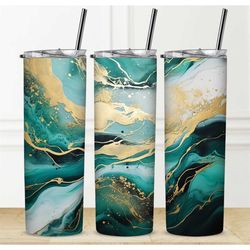 Tumbler Personalization Available Sublimation Permanent Marble Design Gift For Her Water Bottle Straw Custom Name Black