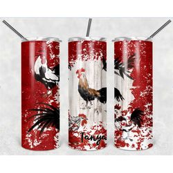 Red Rooster Personalized 20 oz skinny Tumbler