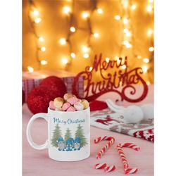 Gnome - blue or red-  Holiday Christmas Mug