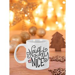 Naughty Nice Santa List Holiday Christmas Mug