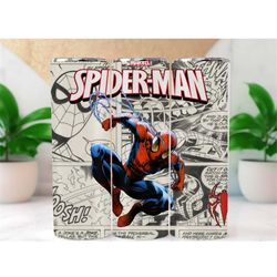 Spiderman Newspaper 20oz skinny tumbler