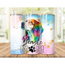 20oz Insulated Hot/Cold Drink Cup / 20oz Skinny Tumbler / Beagle Mom