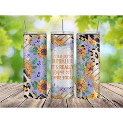 Funny Tumbler Cup for Women, Funny Gifts for Her, Sunflower Gifts with Leopard Print, Coffee Tumbler with Straw and Lid,