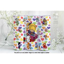 Rainbow Brite Inspired Valentine's Day Tumbler - Personalized Names On Book