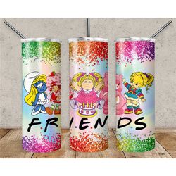 80's Friends, 80's Theme, 20 oz Sublimation tumber with straw