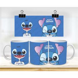 Stitch themed mug with personalized name is a great gift choice for your birthday's, Christmas or valentine's day.