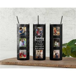 Family Photo Tumbler, Custom Names & Messages Added, Gifts For Him or Her,Personalized Tumbler w/Straw 20 OZ,Stainless S