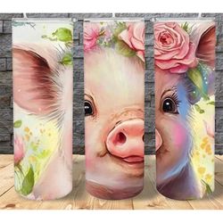 Floral pig tumbler