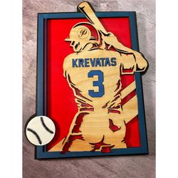 Personalized Baseball Name Plaque, Large Baseball Card, Custom Baseball Jersey, High School Baseball, Little League, Gif