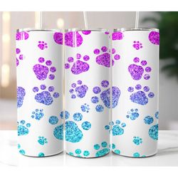 Dog Paw  Tumbler Sublimation Transfer  Ready To Press  Dog Tumbler Designs  20-30 Ounce Tumbler   Heat Transfers Designs