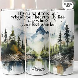 Forest  Outdoors Tumbler Nature Tumbler Hiking Tumbler  Camping Tumbler Woods Tumbler