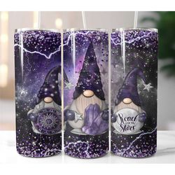 Celestial Gnome Galaxy Tumbler   Gnomes Tumbler With Lid And Straw  Gnome Cups   Gift For Gnome Lovers