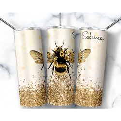 Personalized Bee Tumbler with lid and straw, Bee Tumbler With Straw, Bee Gifts For Women, Bee Cup For Women, Bee Lover G