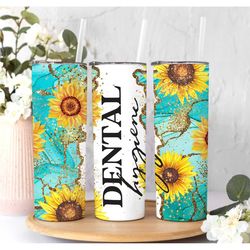 Dental assistant tumbler with straw and lid, dental worker gifts, birthday gifts for her, dentist assistant travel mug,