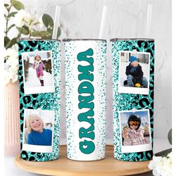 grandma photo tumbler, personalized gigi tumbler with pictures, gigi tumbler with straw and lid, gigi birthday gift, gig
