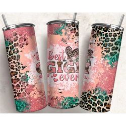 Best Gigi Ever Leopard 20oz Skinny Tumbler Straw & Lid, Travel Mug Cup, Double Wall Insulated, Mother's Day Gift Grandma