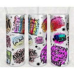 Aunt Quote Tumbler 20 oz Skinny Tumbler with Straw, Travel Cup Mug Double Wall Insulated, Gift For Her, For Sister, For