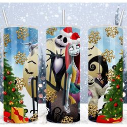 Jack And Sally Nightmare Before Christmas Halloween 20oz Tumbler Double Wall Insulated Travel Mug Cup Gift For Her Co Wo