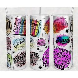 Aunt Quote Tumbler 20 oz Skinny Tumbler with Straw, Travel Cup Mug Double Wall Insulated, Gift For Her