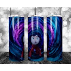 Coraline Horror Movie Characters Halloween 20oz Tumbler Double Wall Insulated Travel Mug Cup Gift For Her Co Worker