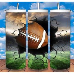 American Football  20oz Skinny Tumbler Straw & Lid, Travel Mug Cup, Double Wall Insulated, Great Gift