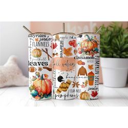 Fall Vibes Tumbler, Autumn Sweater Weather Tumbler Cup, Perfect Coffee Lover Tumbler Gift, Fall Themed Tumbler with Pump