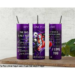 Jack and Sally Nightmare Before Love Personalized Tumbler - Halloween Gift for Couples