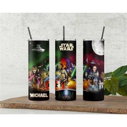 Star Wars , Disney, Custom Names, & Messages Added, Gifts For Him or Her, Personalized Tumbler w/Straw 20 OZ, Christmas